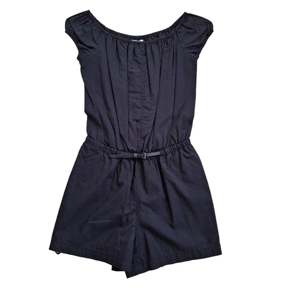 Max Studio Women's Black Tencel Cotton Belted Shorts Romper XS